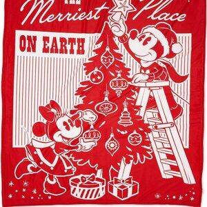 Mickey and Minnie Mouse Holiday Fleece Throw
